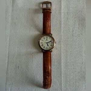 Croton Men’s Classic Dress Watch Roman Numeral Dial Brown Leather Strap